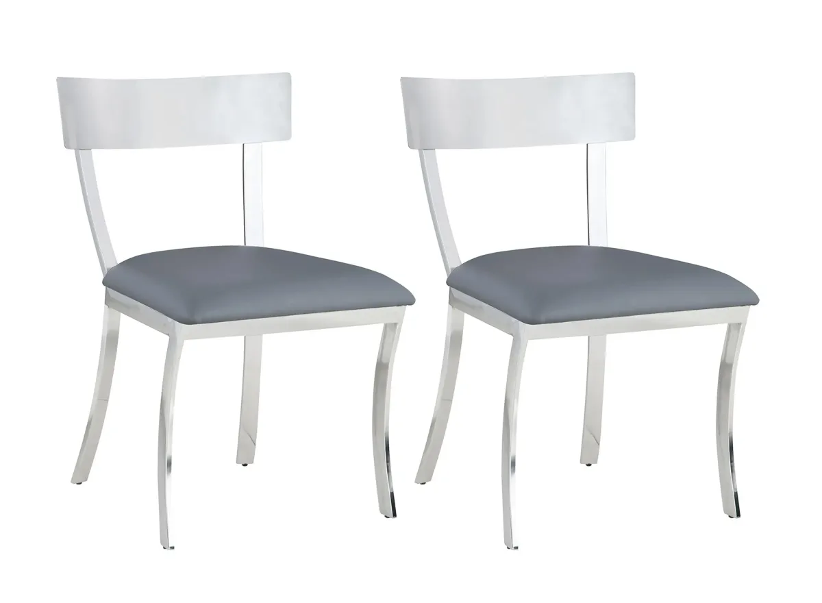 Maiden Side Chair - Set of 2 in Gray by Chintaly Imports