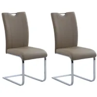 Melisa Side Chair - Set of 2 in Taupe by Chintaly Imports