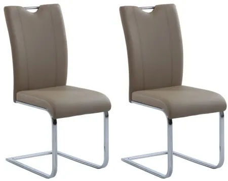 Melisa Side Chair - Set of 2 in Taupe by Chintaly Imports