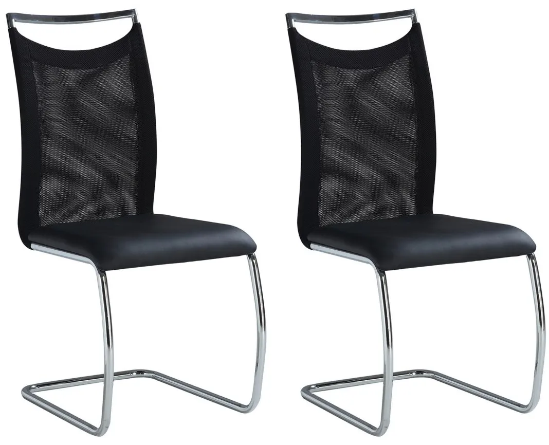 Nadine Side Chair - Set of 2 in Black by Chintaly Imports