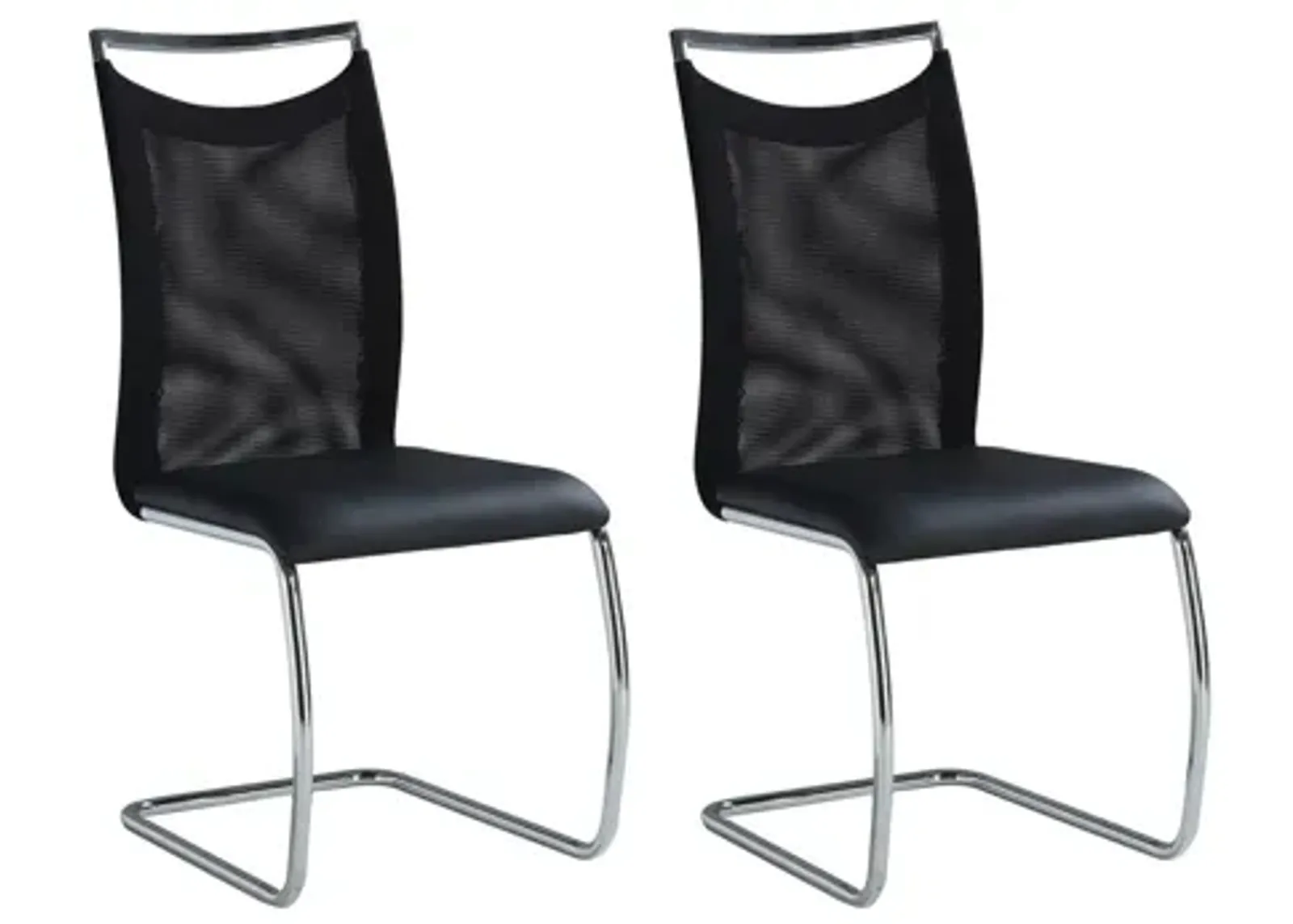 Nico Side Chair - Set of 2 in Black by Chintaly Imports