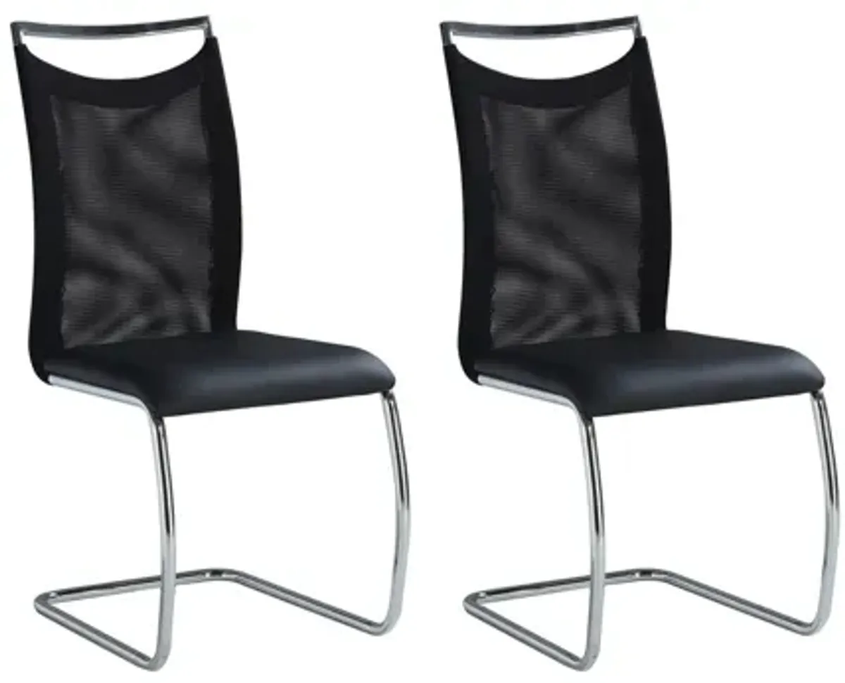 Nico Side Chair - Set of 2 in Black by Chintaly Imports