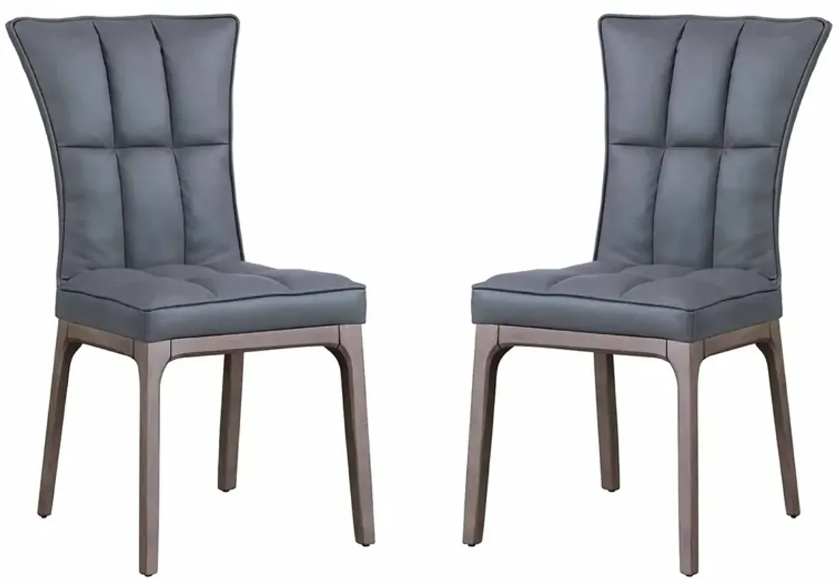 Peggie Dining Chair - Set of 2 in Gray by Chintaly Imports