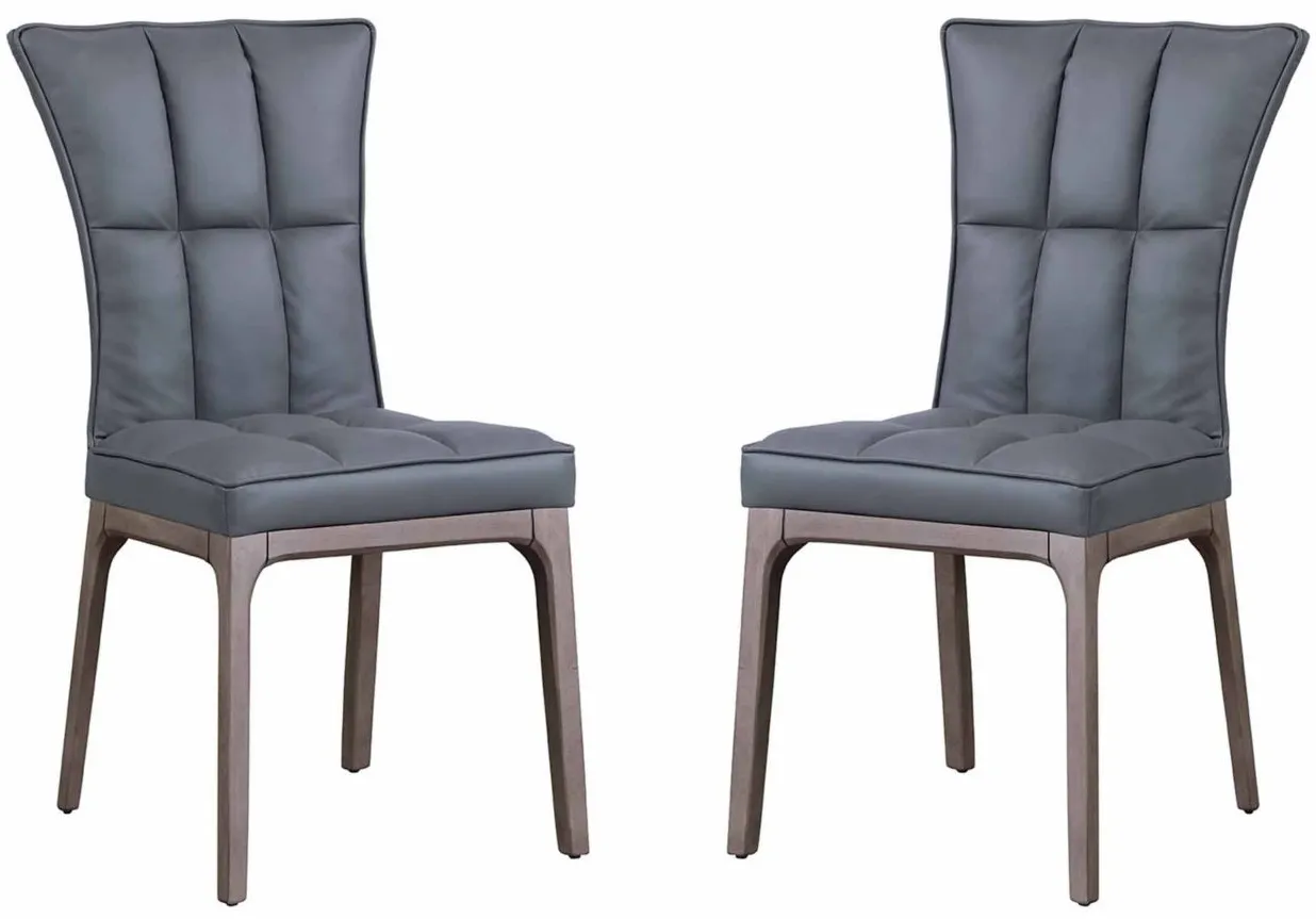 Peggie Dining Chair - Set of 2 in Gray by Chintaly Imports