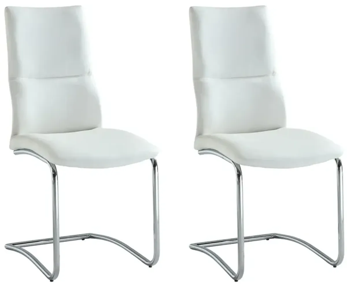 Pella Side Chair - Set of 2 in White by Chintaly Imports