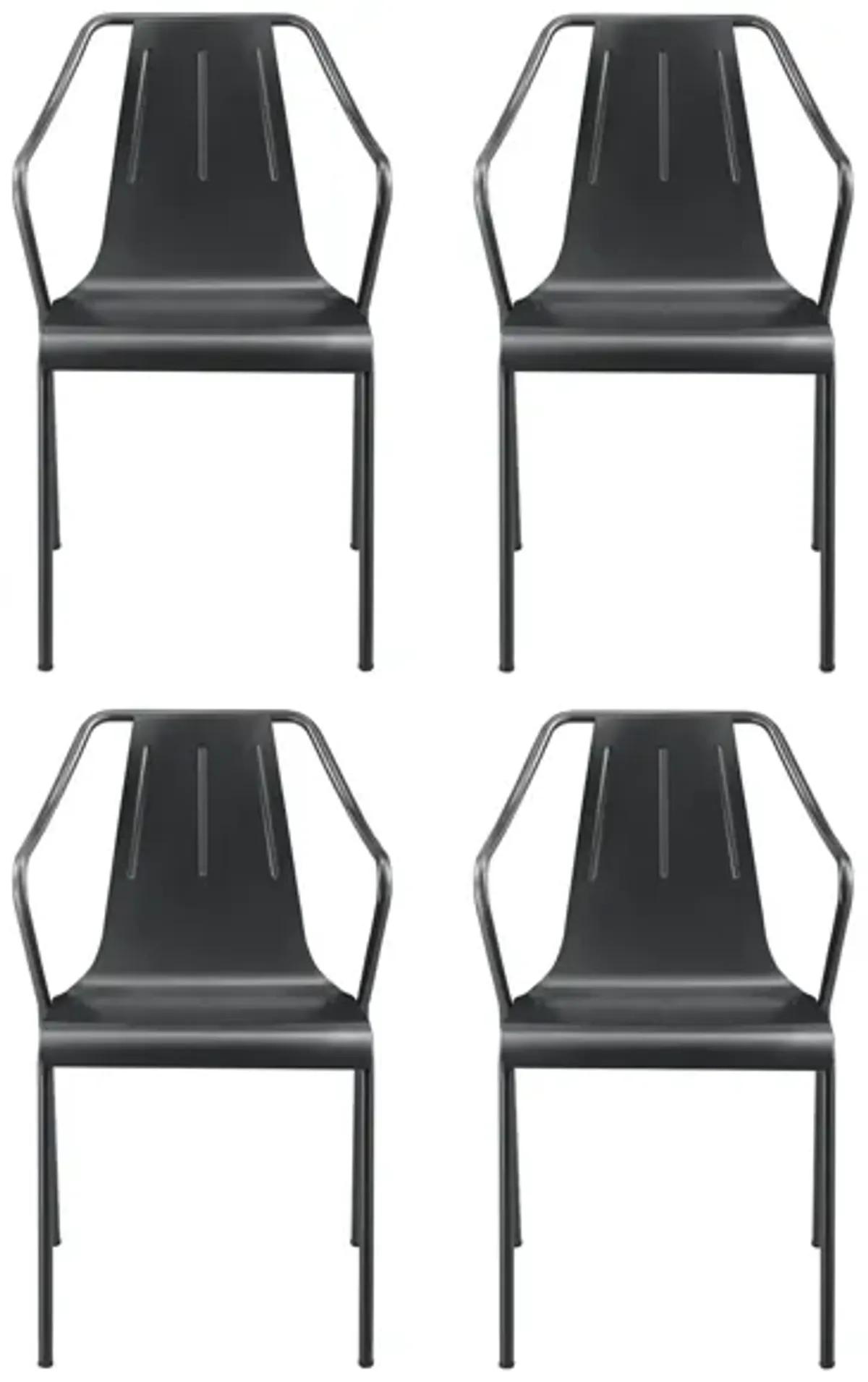 Callum Dining Chair: Set of 4 in Metallic Gunmetal by New Pacific Direct