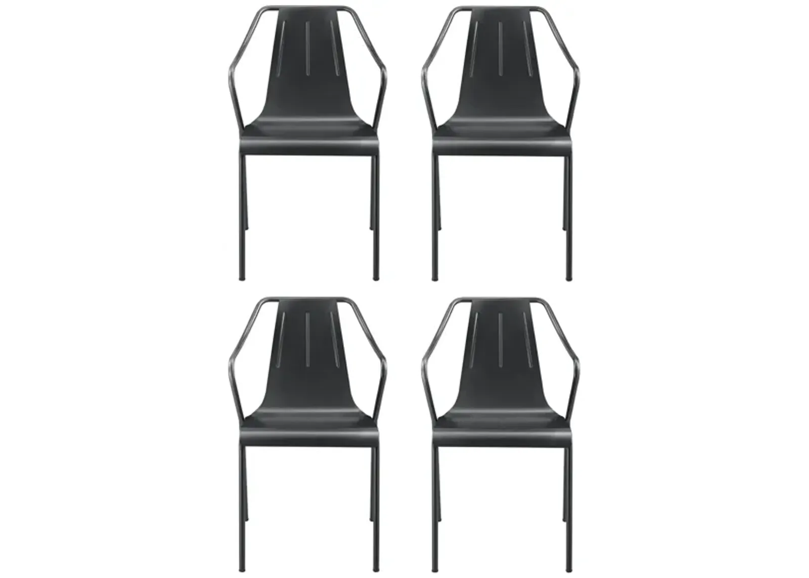 Callum Dining Chair: Set of 4 in Metallic Gunmetal by New Pacific Direct