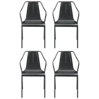 Callum Dining Chair: Set of 4 in Metallic Gunmetal by New Pacific Direct