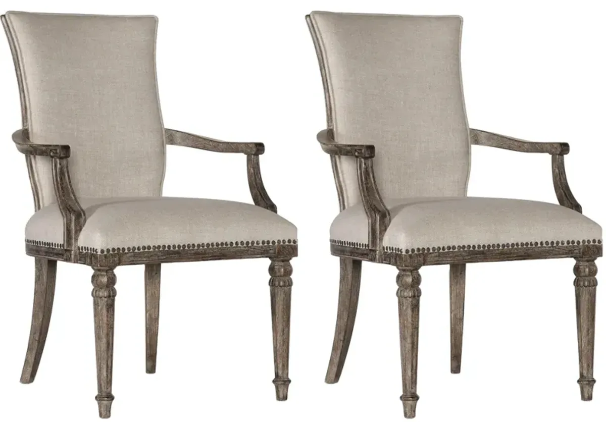 Traditions Upholstered Arm Chair-Set of 2 in Rich Brown by Hooker Furniture