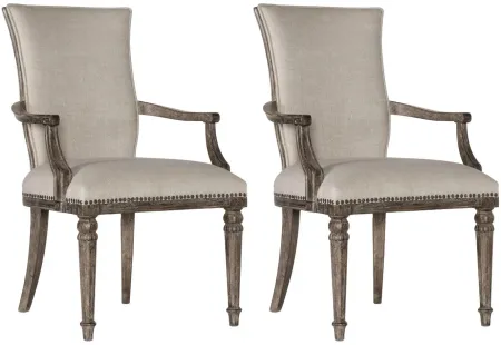 Traditions Upholstered Arm Chair-Set of 2 in Rich Brown by Hooker Furniture