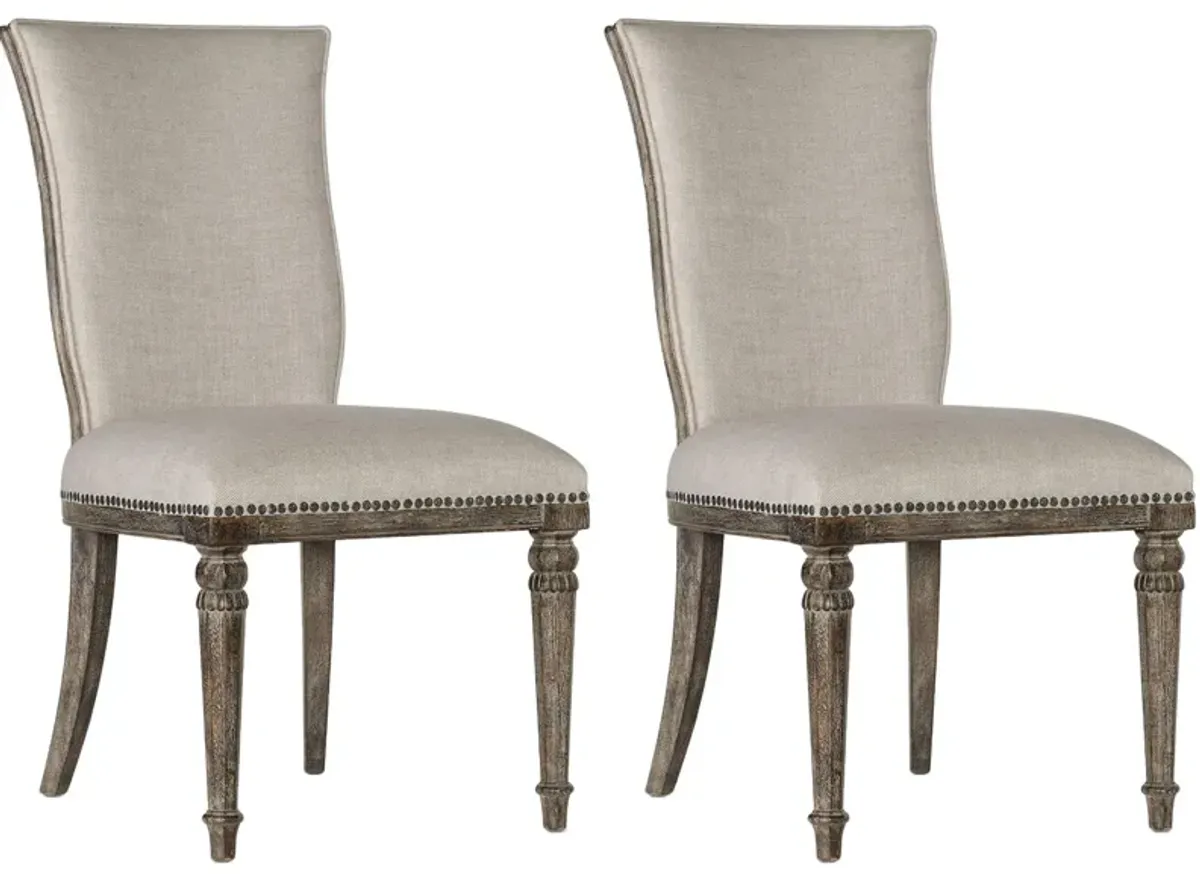 Traditions Upholstered Side Chair-Set of 2 in Rich Brown by Hooker Furniture