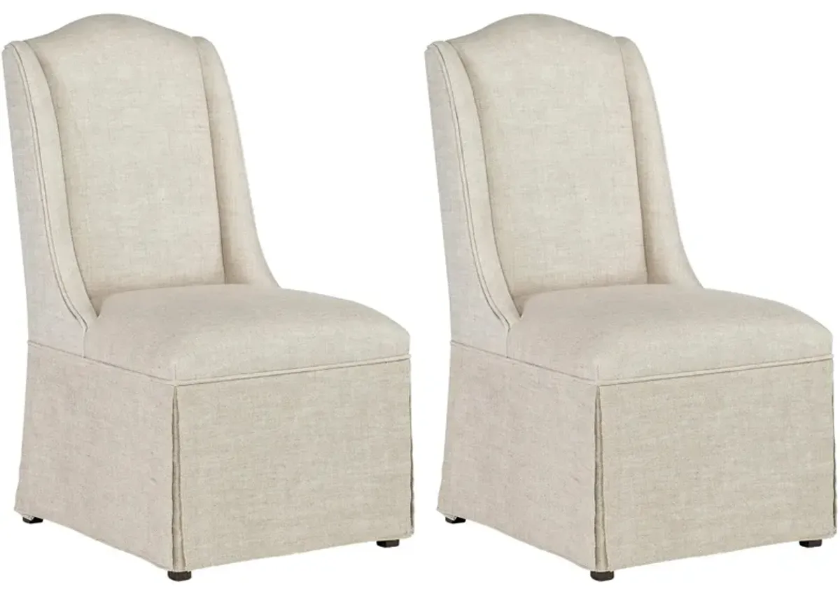 Traditions Slipper Side Chair-Set of 2 in Biege by Hooker Furniture