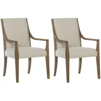 Chapman Upholstered Arm Chair-Set of 2 in Warm Brown by Hooker Furniture