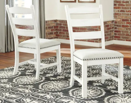 Valebeck Dining Chair: Set of 2 in Beige/White by Ashley Furniture