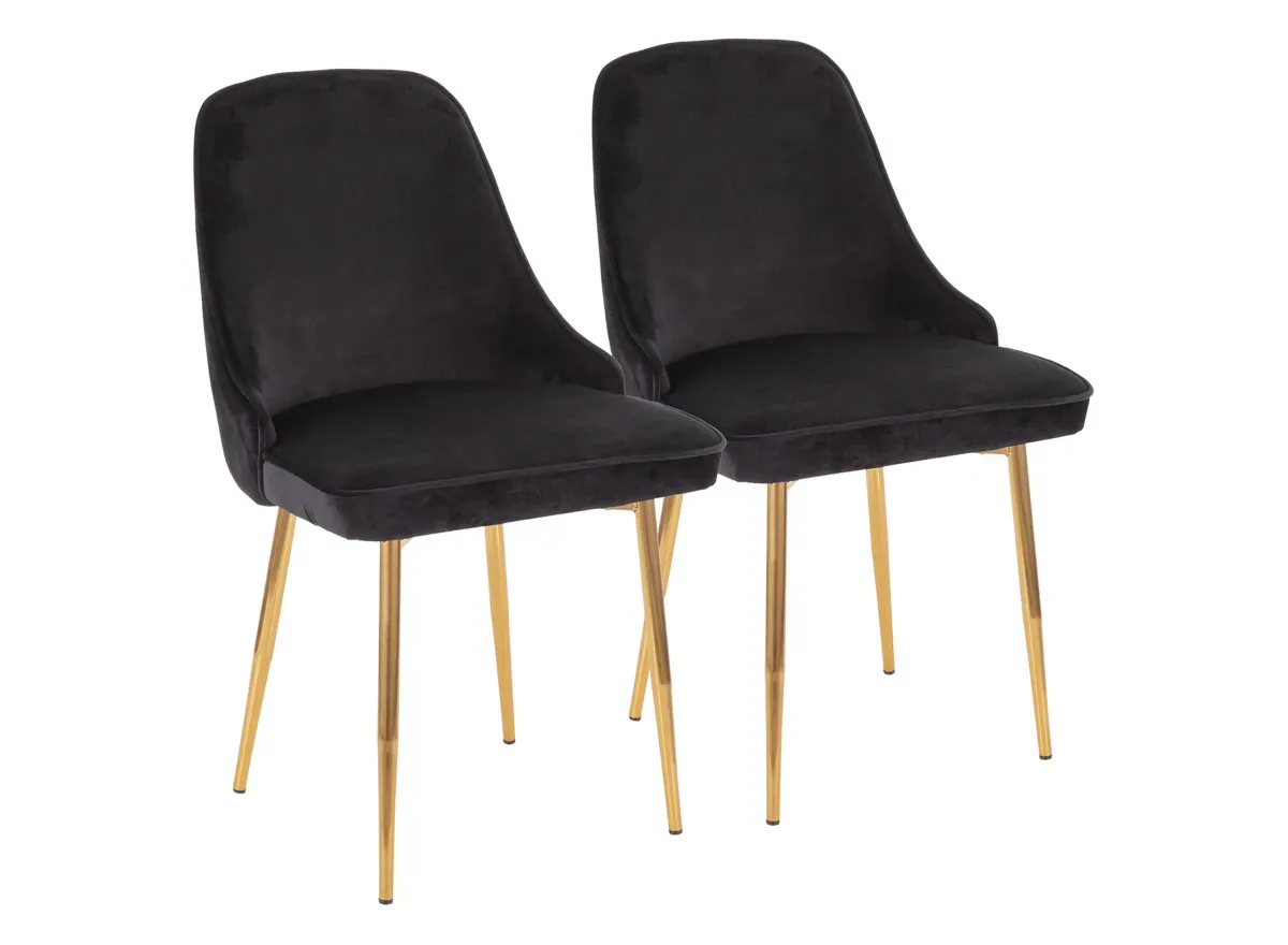 Marcel Dining Chair - Set of 2 in Black by Lumisource