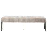 Merritt Velvet Fabric Pleated Bench in Dulce Sand by New Pacific Direct