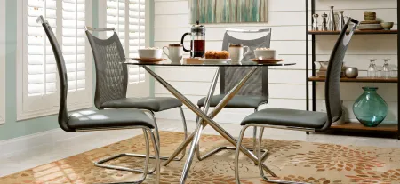 Nico Dining Chair in Gray / Chrome by Chintaly Imports