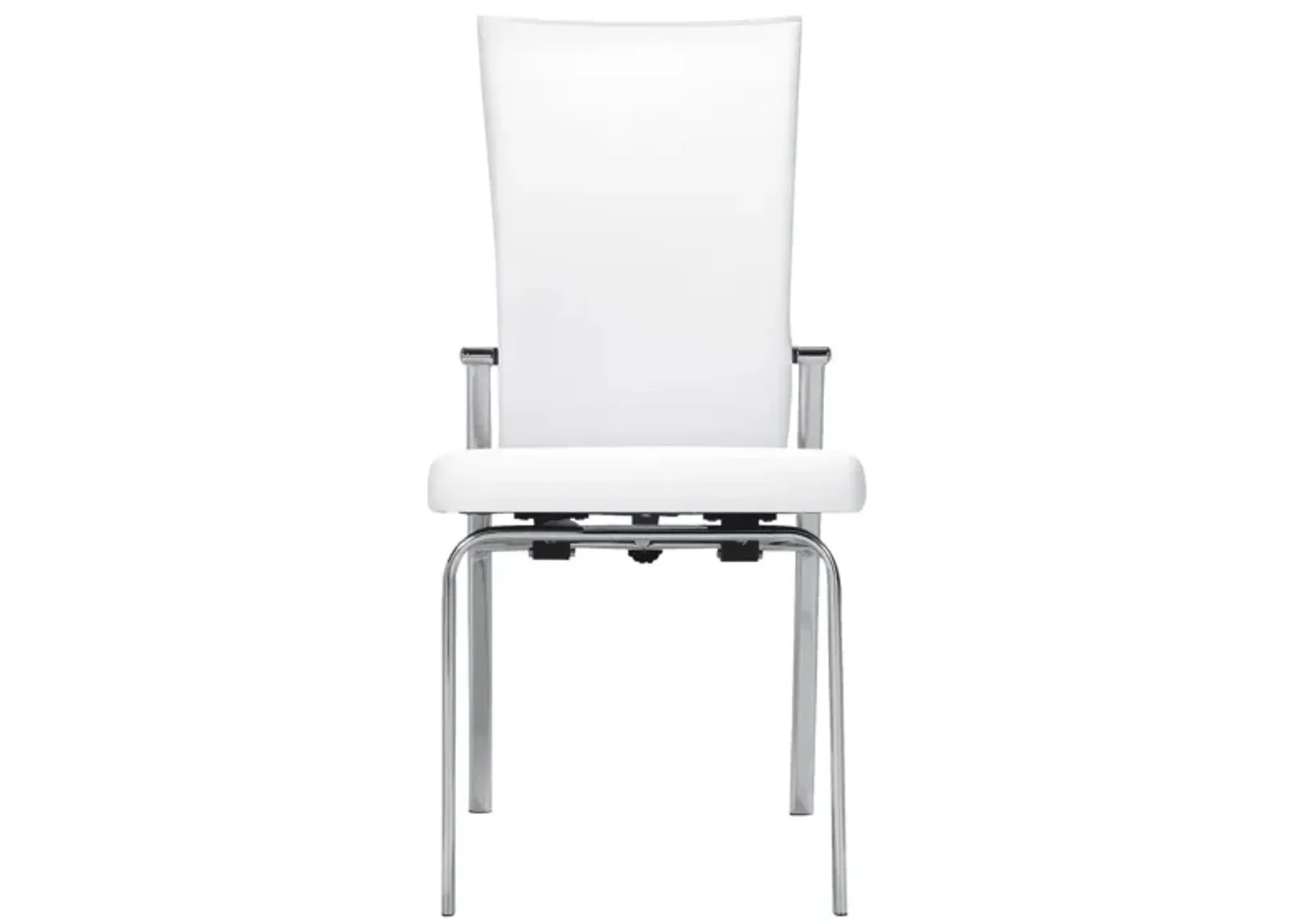 Paloma White Motion Back Dining Chair in White by Chintaly Imports