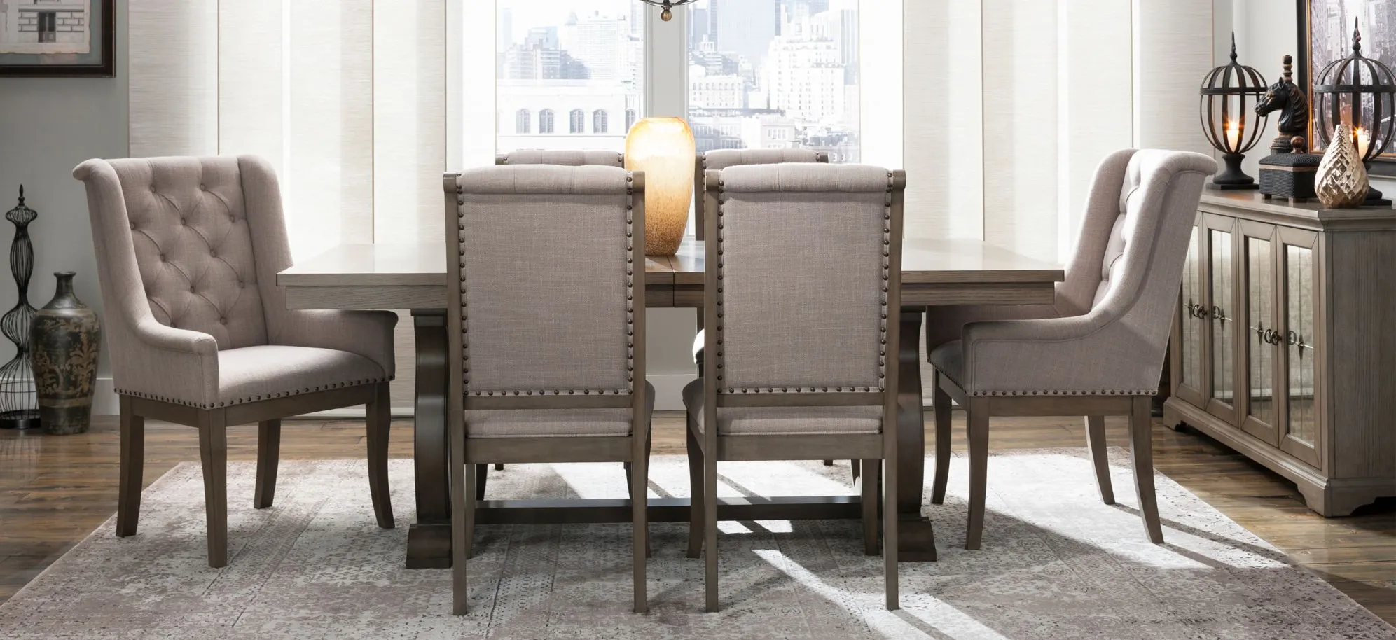 Lorient Dining Armchair in Gray Cashmere by Homelegance