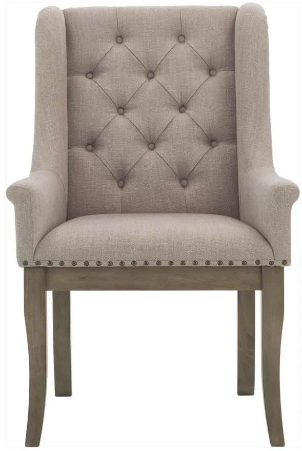 Lorient Dining Armchair in Light Brown by Homelegance