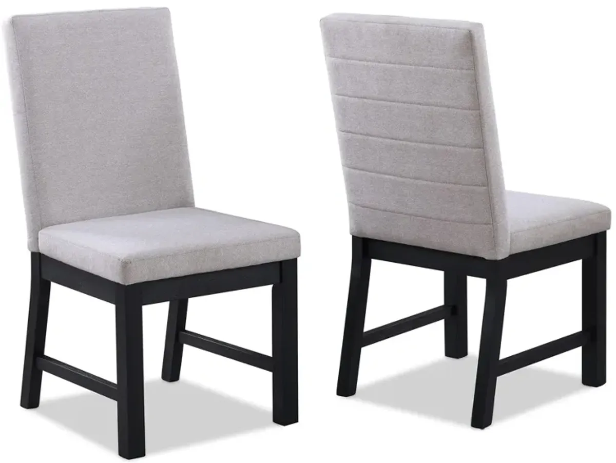 Pelham Side Chair- Set of 2 in Charcoal Black by Crown Mark