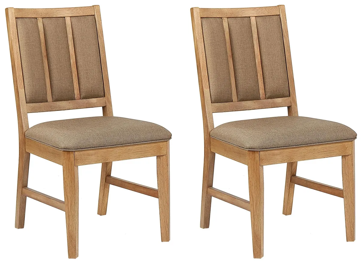 Logans Edge High Back Side Chair Set of 2 in Natural Wood by ECI