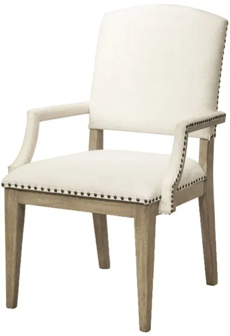 Myra Upholstered Dining Armchair in Natural by Riverside Furniture
