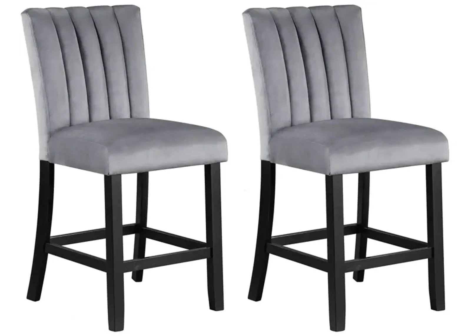 Pascal Counter Height Chair Set in Black;Gray by Crown Mark