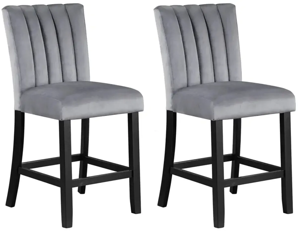 Pascal Counter Height Chair Set in Black;Gray by Crown Mark