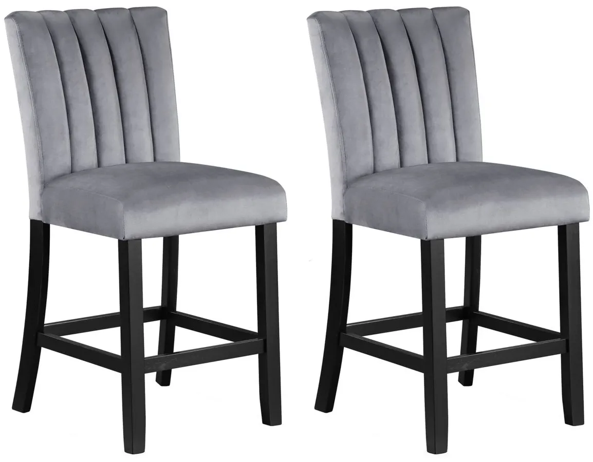 Pascal Counter Height Chair Set in Black;Gray by Crown Mark