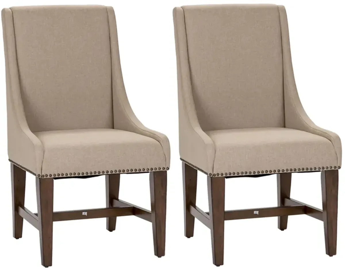 Denise Upholstered Dining Chair-Set of 2 in Medium Brown by Liberty Furniture