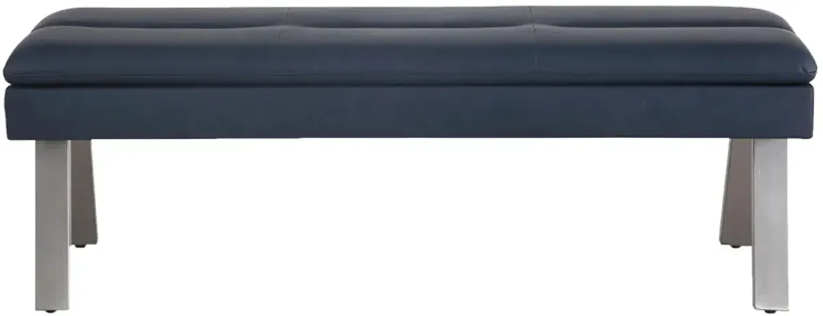 Jezebel Dining Bench in Blue by Chintaly Imports