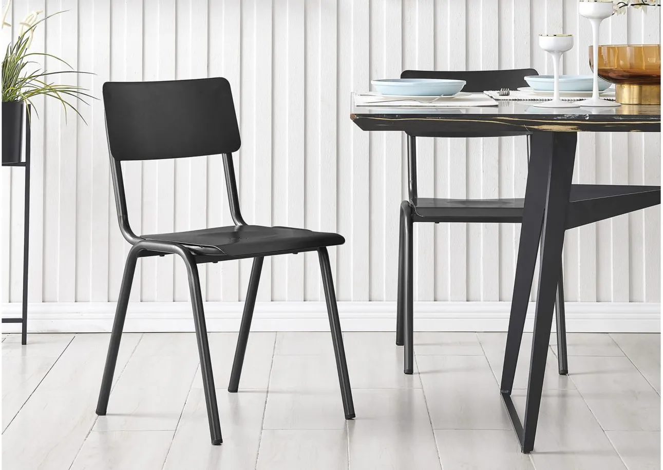 Luke Dining Chair: Set of 4 in Metallic gunmetal by New Pacific Direct