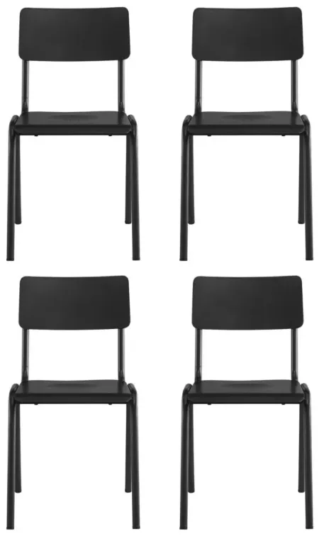 Luke Dining Chair: Set of 4 in Metallic gunmetal by New Pacific Direct
