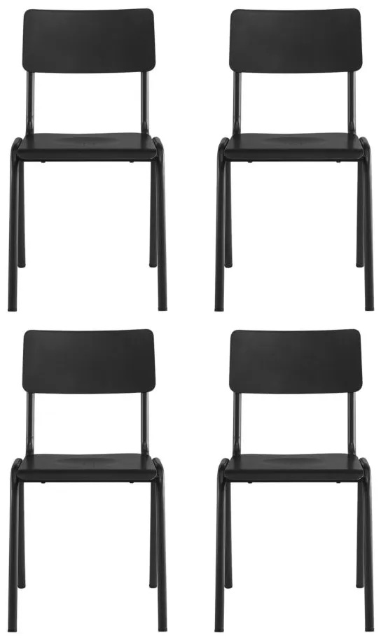 Luke Dining Chair: Set of 4 in Metallic gunmetal by New Pacific Direct
