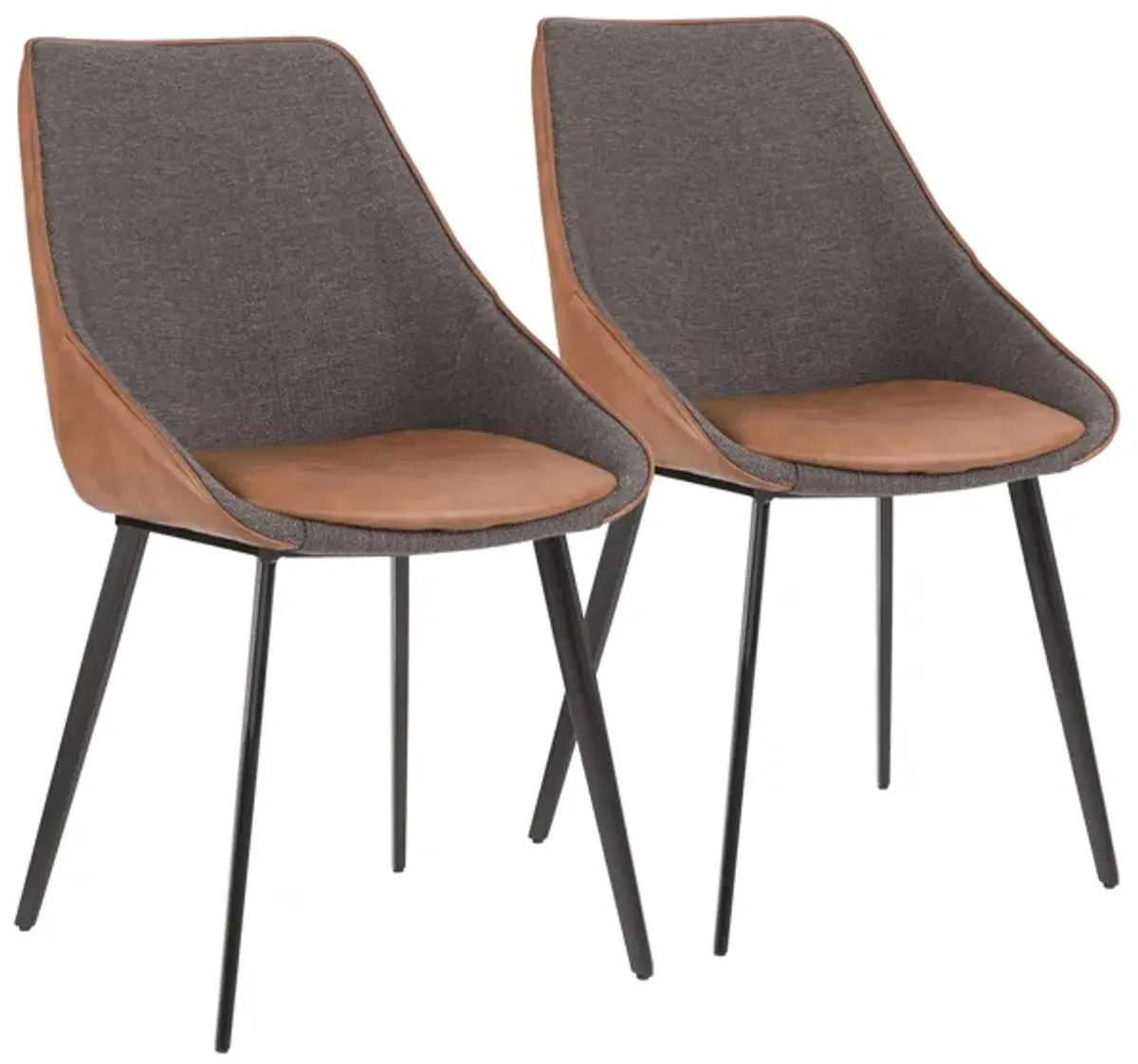 Marche Two-Tone Dining Chair - Set of 2 in Brown by Lumisource