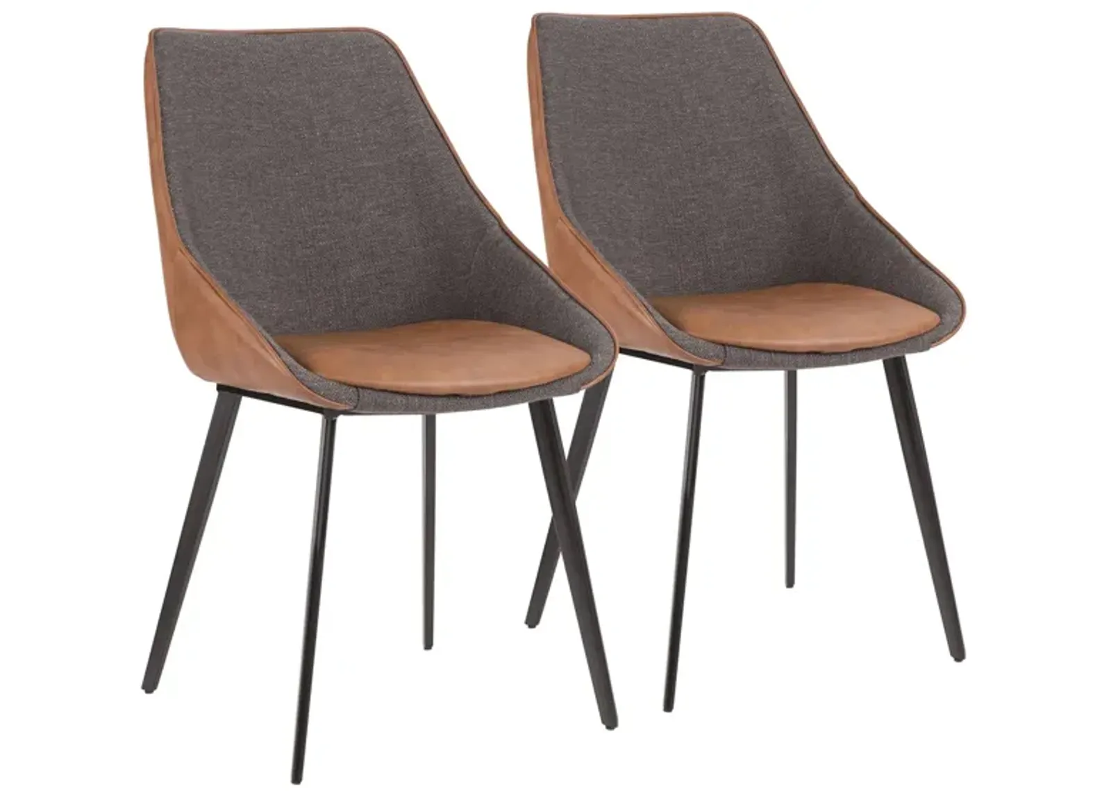 Marche Two-Tone Dining Chair - Set of 2 in Brown by Lumisource