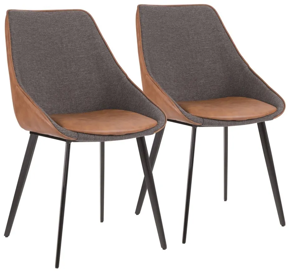 Marche Two-Tone Dining Chair - Set of 2 in Brown by Lumisource