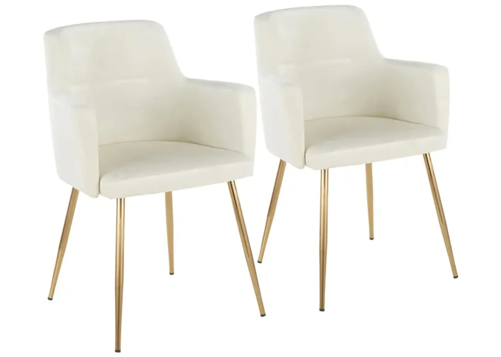 Andrew Dining Chair - Set of 2 in Cream by Lumisource