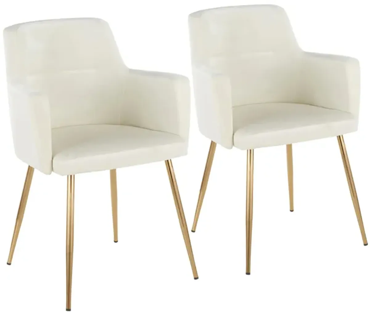 Andrew Dining Chair - Set of 2 in Cream by Lumisource