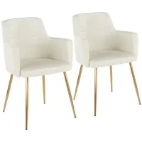 Andrew Dining Chair - Set of 2 in Cream by Lumisource