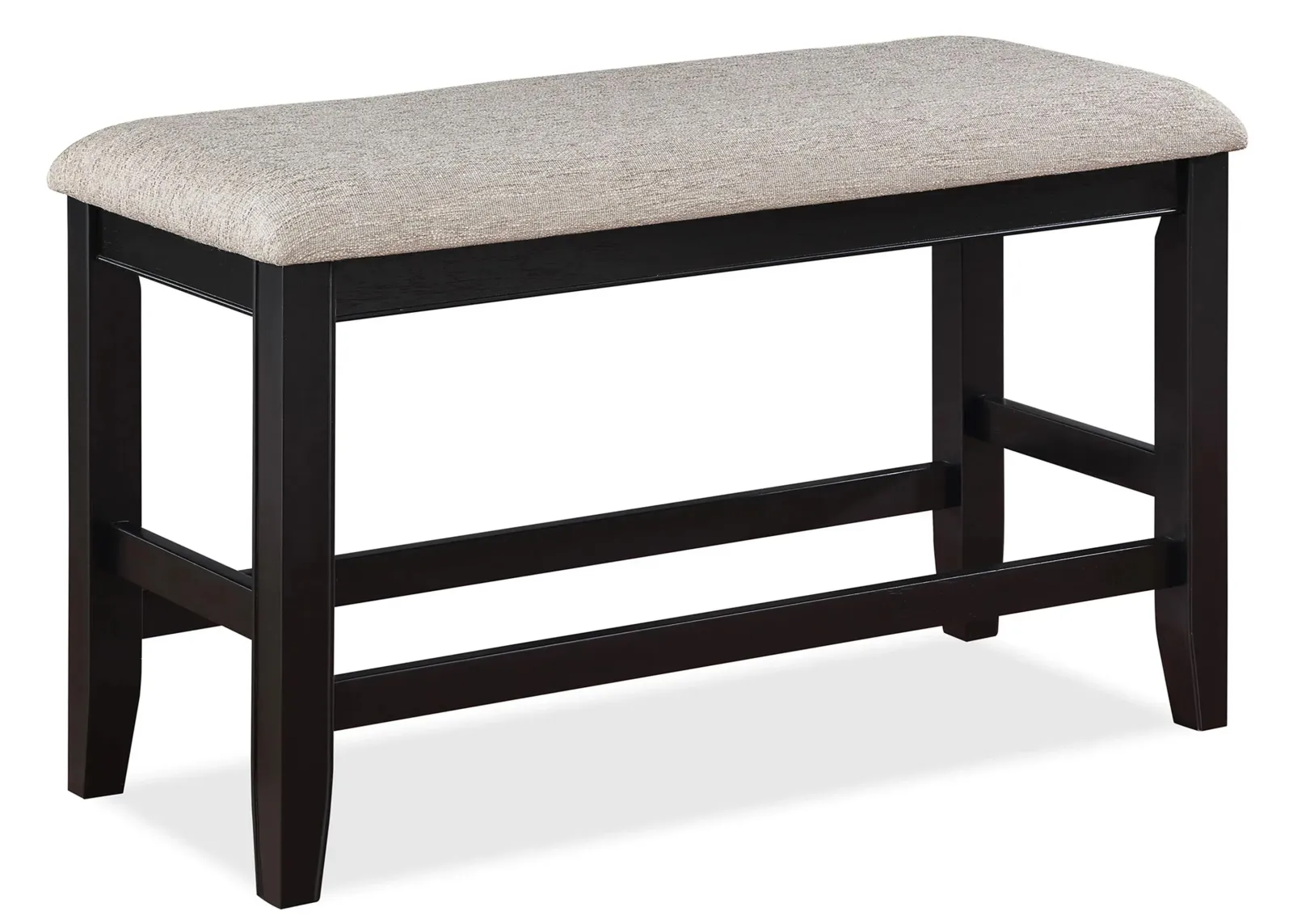 Fulton Counter Height Bench in Light Grey / Black by Crown Mark