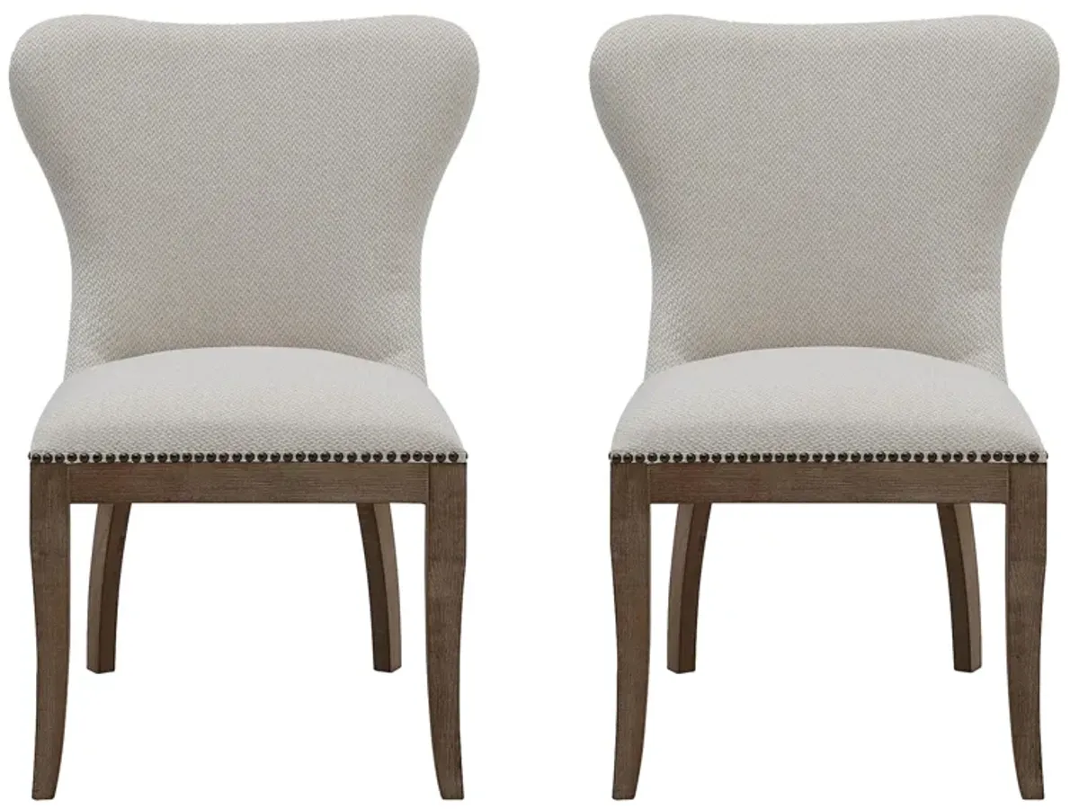 Dorsey Dining Chair: Set of 2 in Cardiff Cream by New Pacific Direct