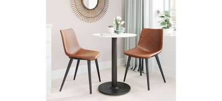 Daniel Dining Chair: Set of 2 in Vintage Brown, Black by Zuo Modern