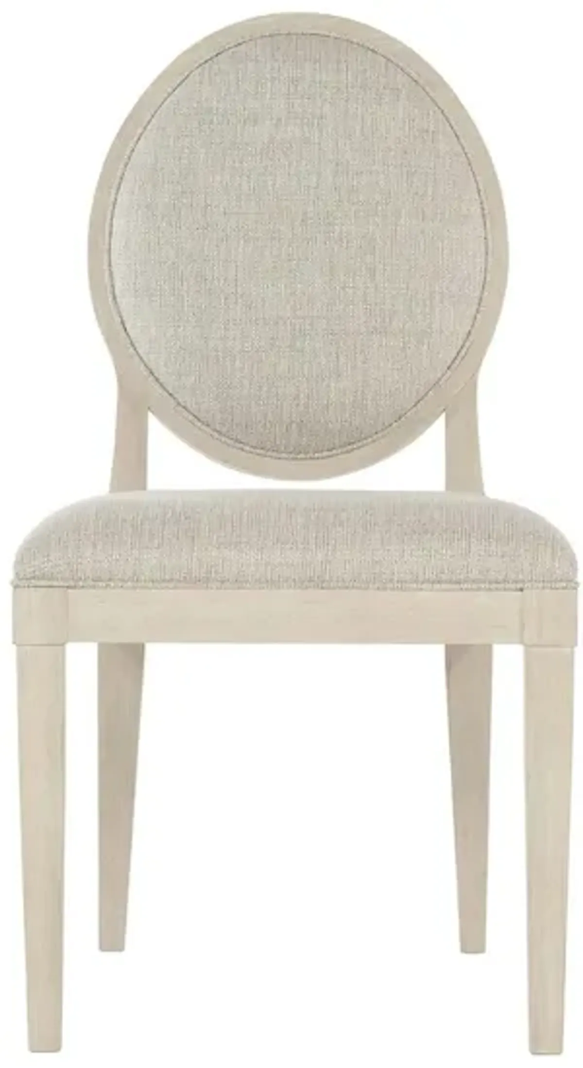 East Hampton Oval Back Side Chair in Cerused Linen by Bernhardt