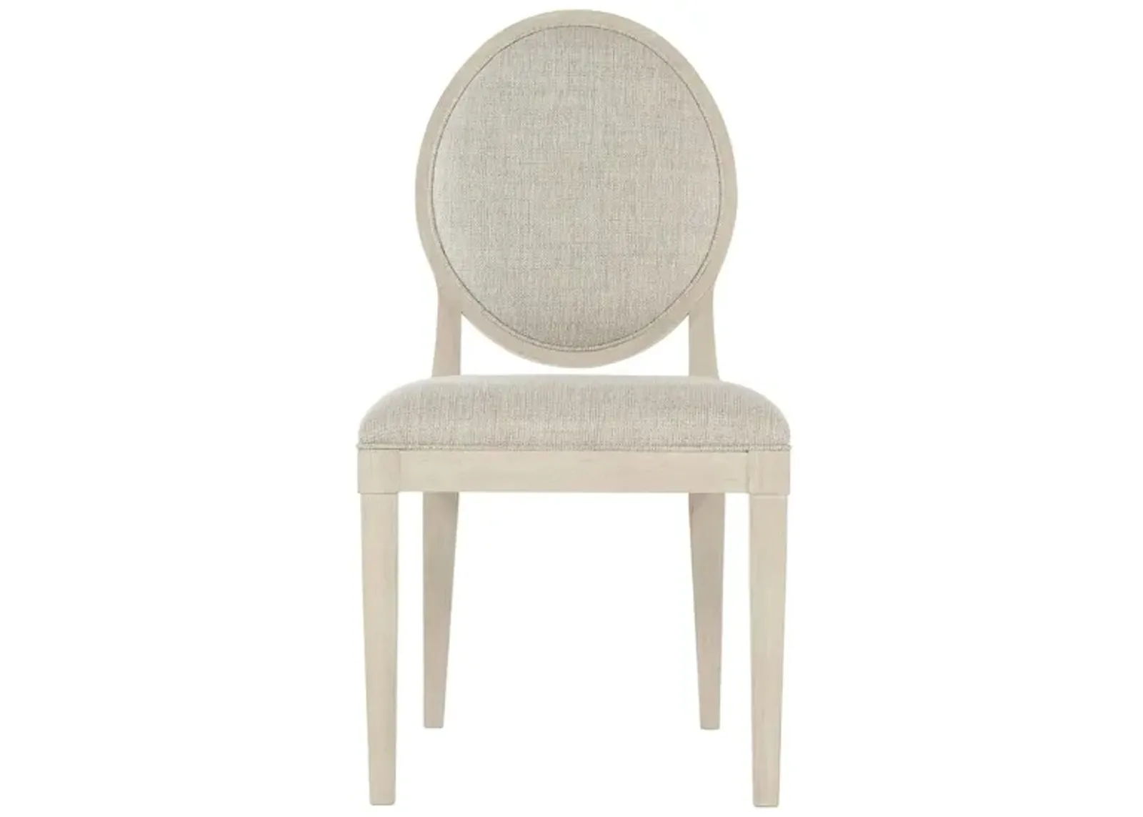 East Hampton Oval Back Side Chair in Cerused Linen by Bernhardt