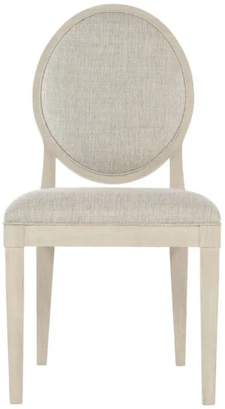 East Hampton Oval Back Side Chair in Cerused Linen by Bernhardt