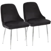 Marcel Dining Chair - Set of 2 in Black by Lumisource