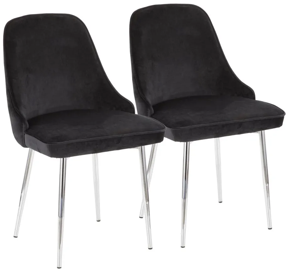 Marcel Dining Chair - Set of 2 in Black by Lumisource