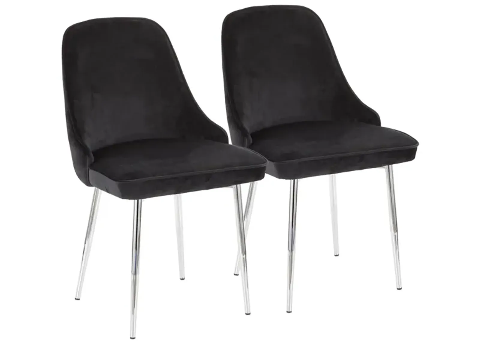 Marcel Dining Chair - Set of 2 in Black by Lumisource